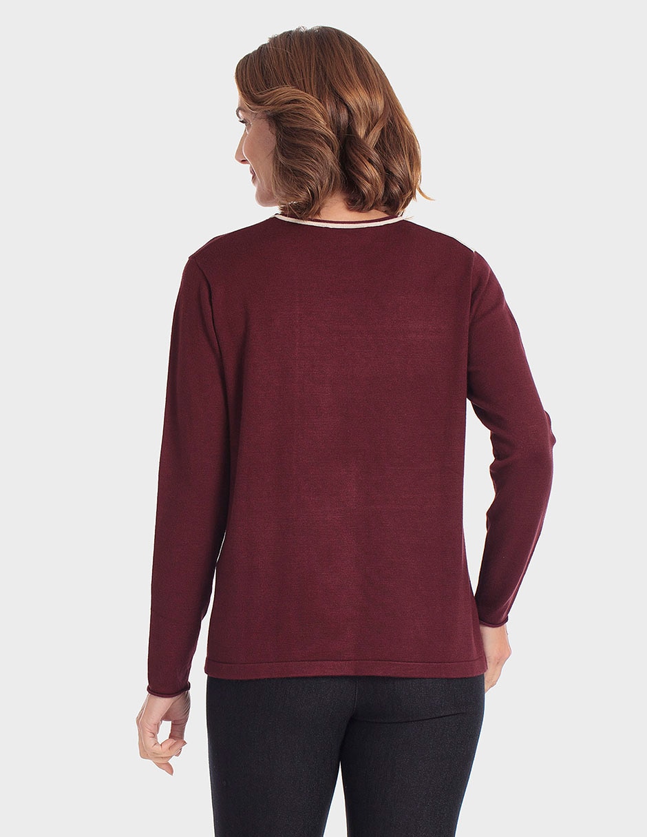 Suéter cuello redondo para mujer 4