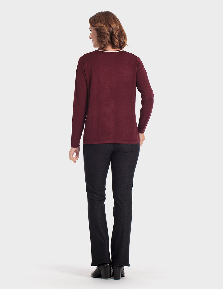 Suéter cuello redondo para mujer 2