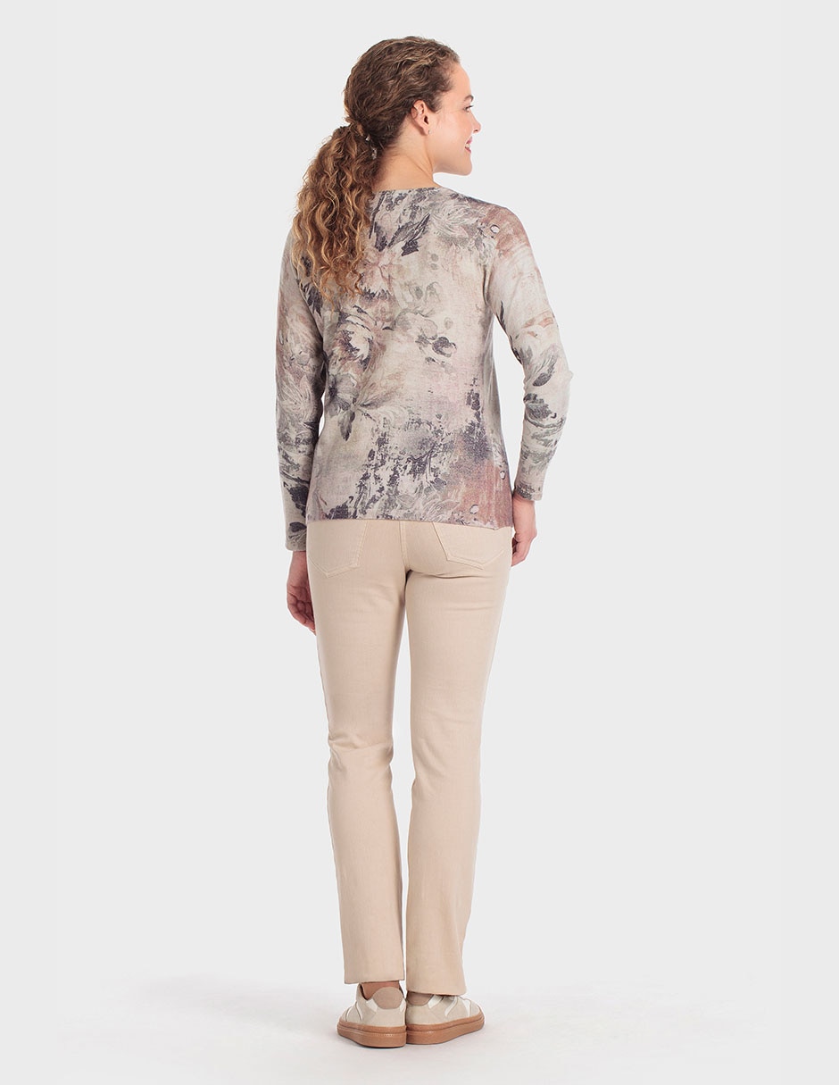 Suéter cuello redondo para mujer 2