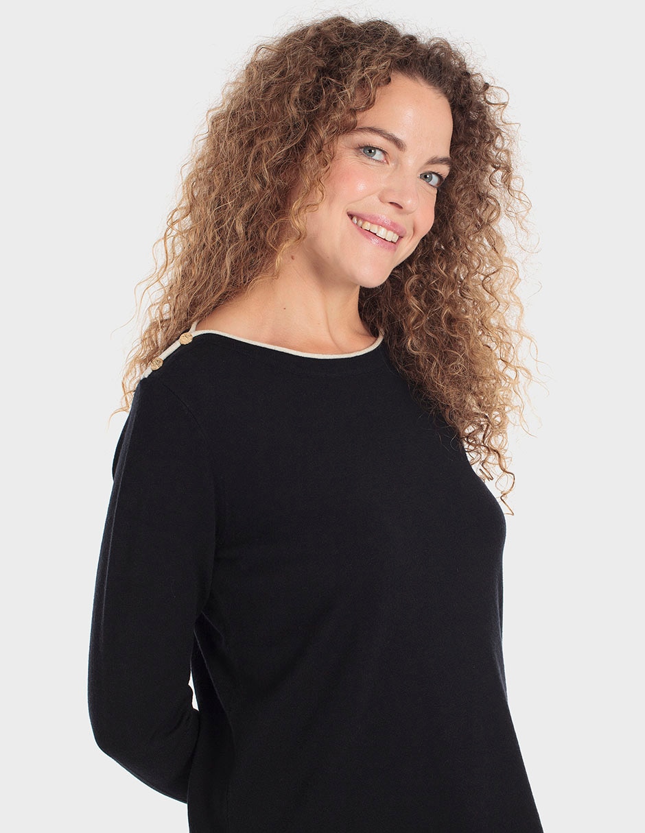 Suéter cuello redondo para mujer 4