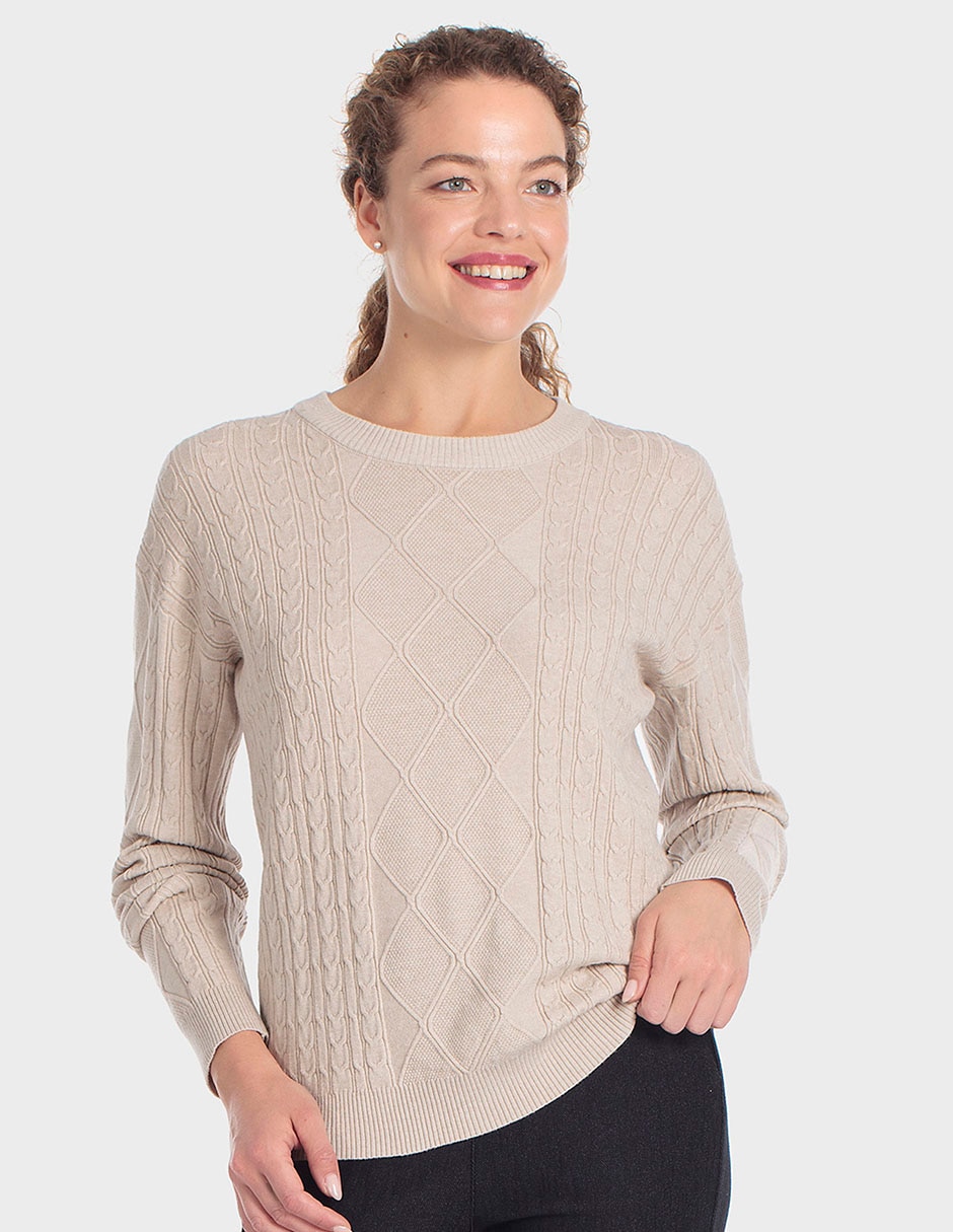 Suéter cuello redondo para mujer Suéter cuello redondo para mujer