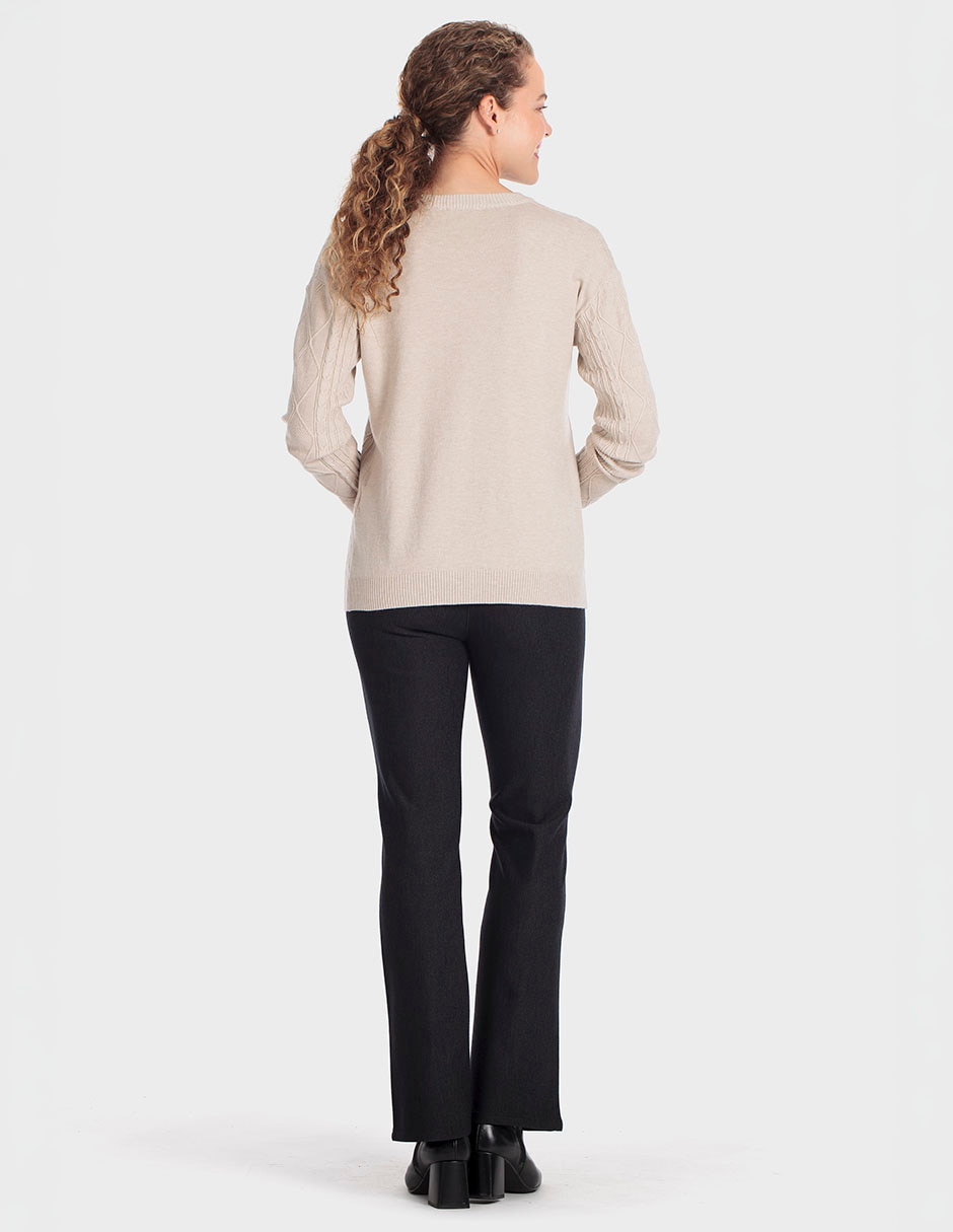 Suéter cuello redondo para mujer 2