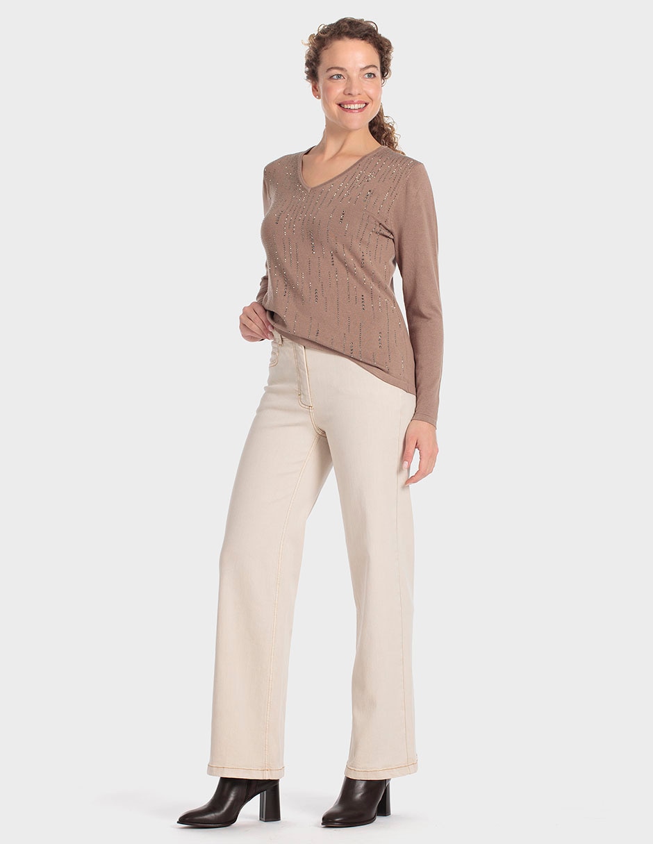 Suéter cuello redondo para mujer 4