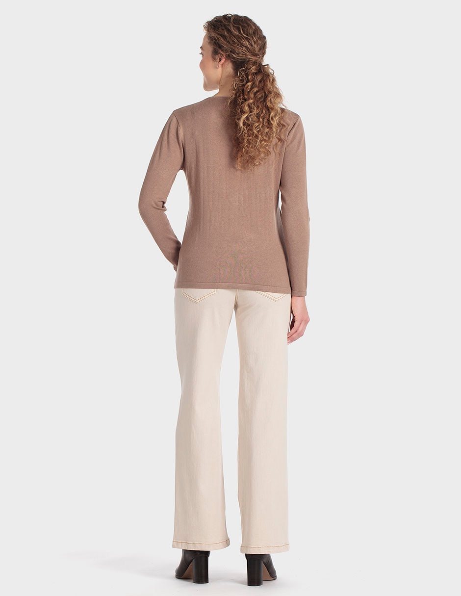 Suéter cuello redondo para mujer 2