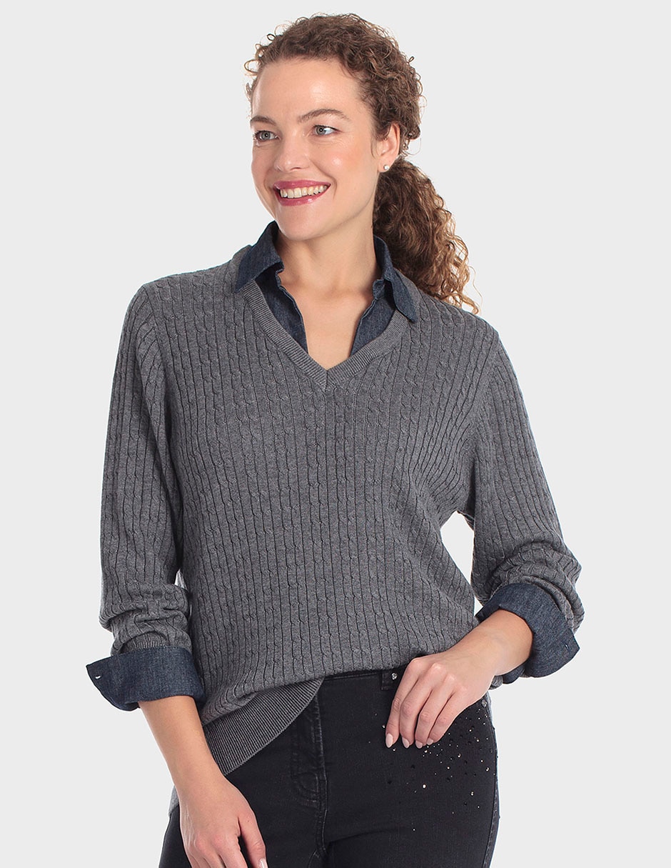 Suéter cuello V para mujer Suéter cuello V para mujer