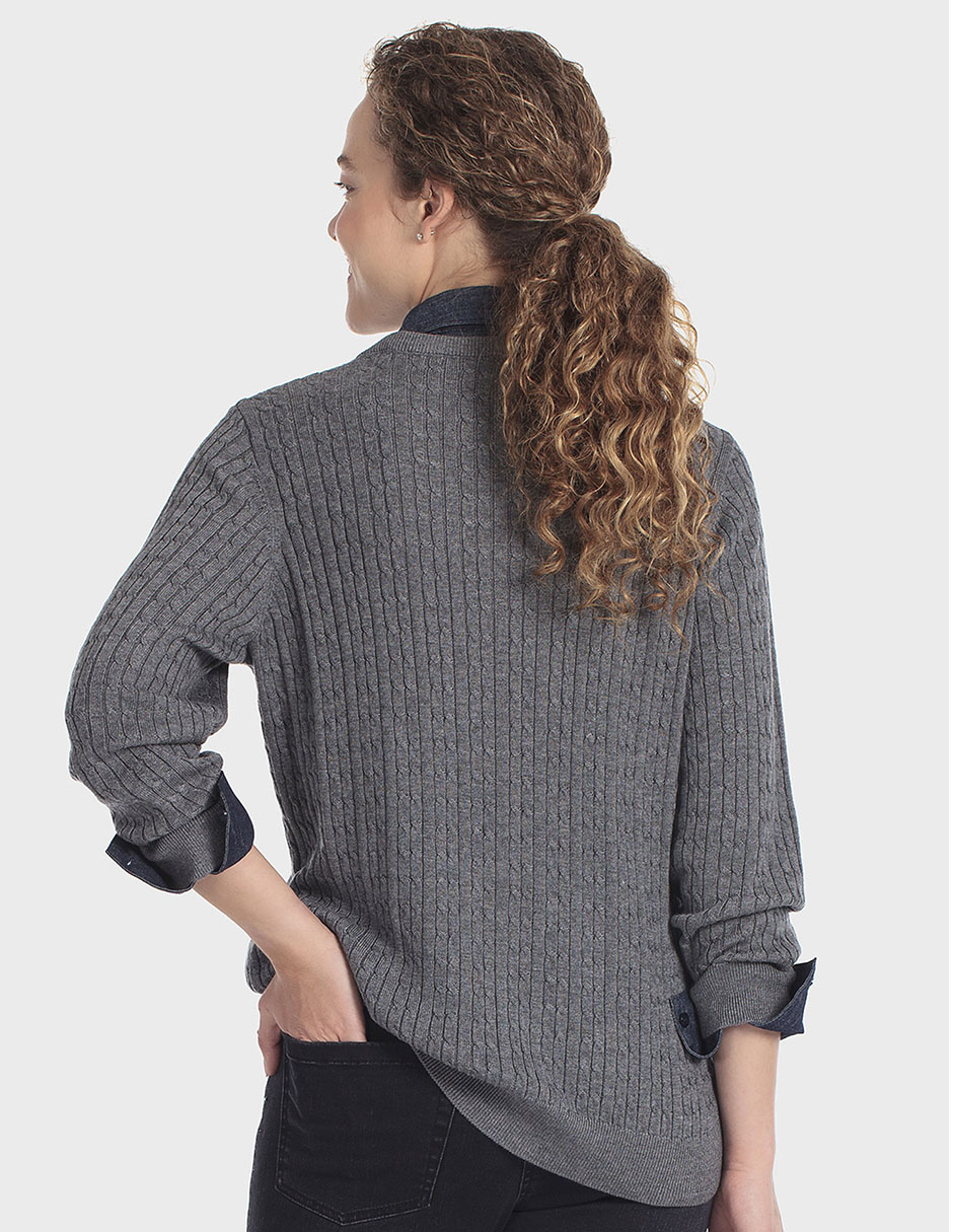 Suéter cuello V para mujer 4