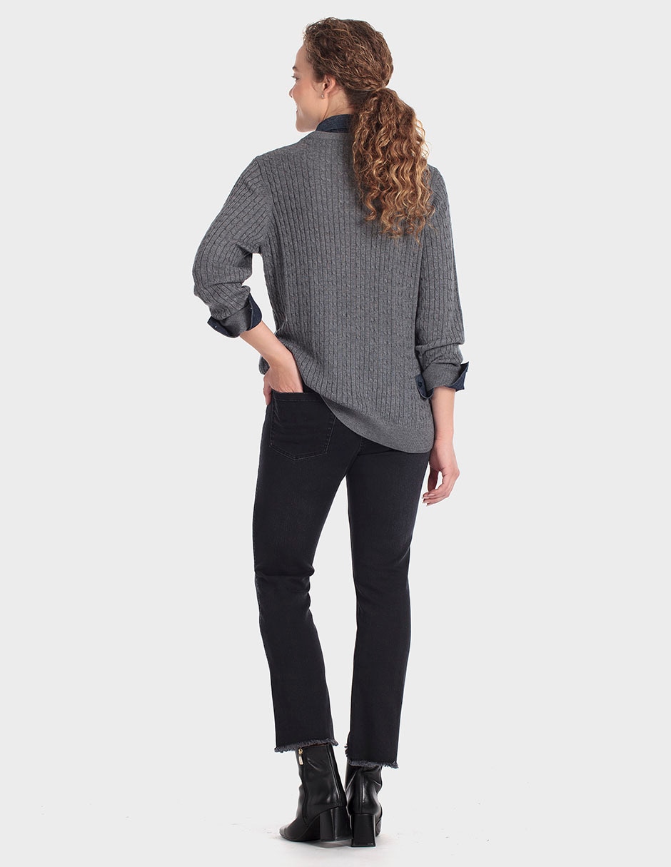 Suéter cuello V para mujer 2