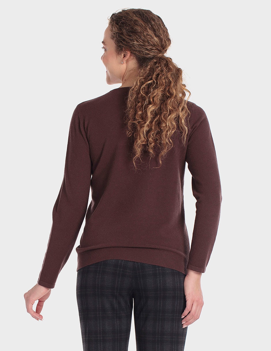 Suéter cuello redondo para mujer 2