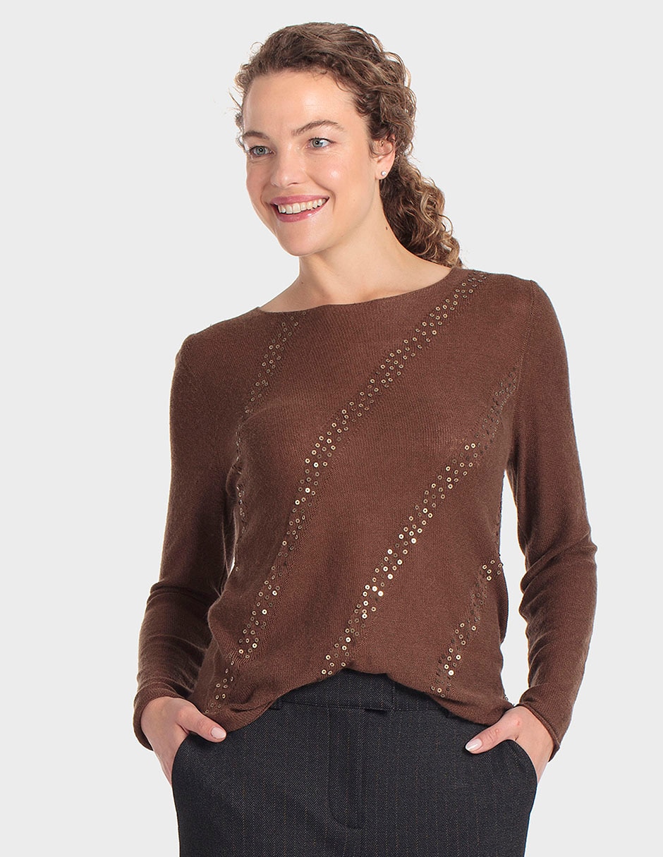 Suéter cuello redondo para mujer 1