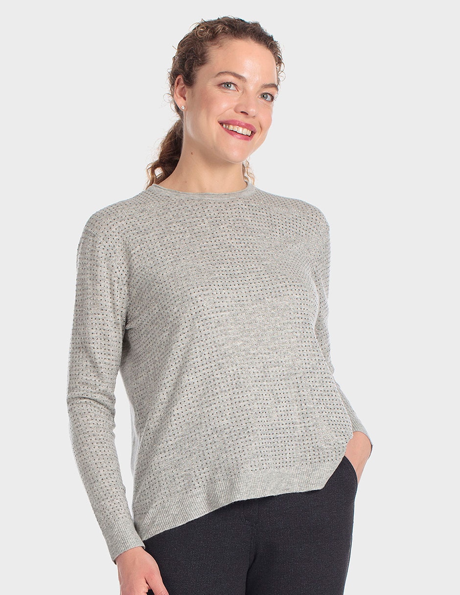 Suéter cuello ojal para mujer 1