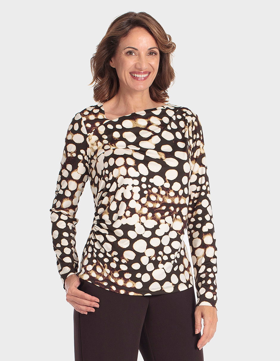 Playera manga larga cuello redondo para mujer Playera manga larga cuello redondo para mujer