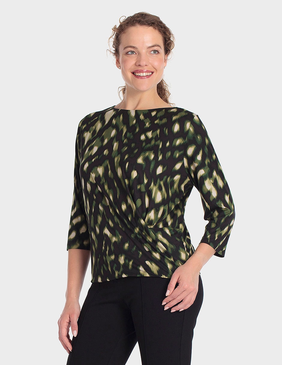 Playera manga 3/4 cuello redondo para mujer Playera manga 3/4 cuello redondo para mujer