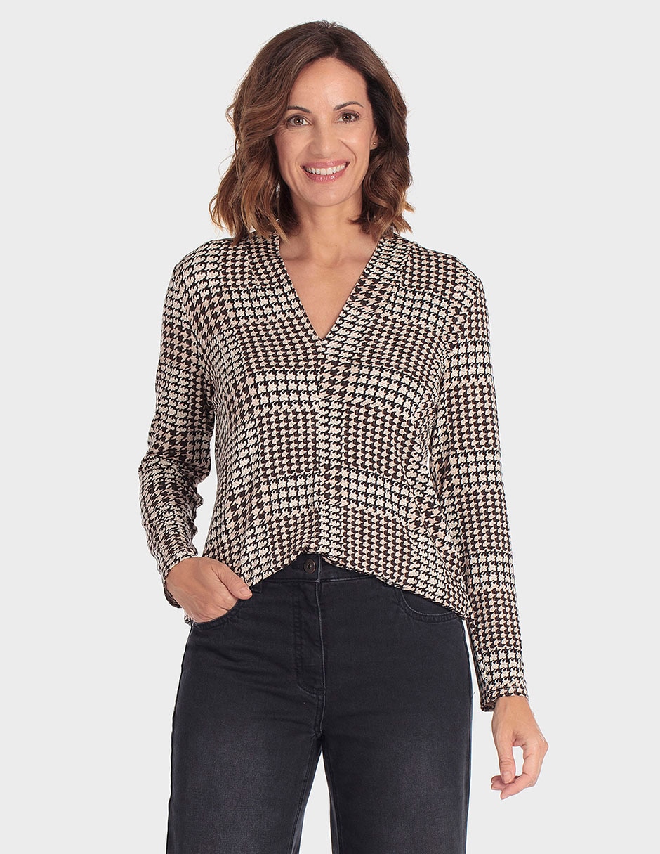 Playera manga larga cuello V para mujer Playera manga larga cuello V para mujer