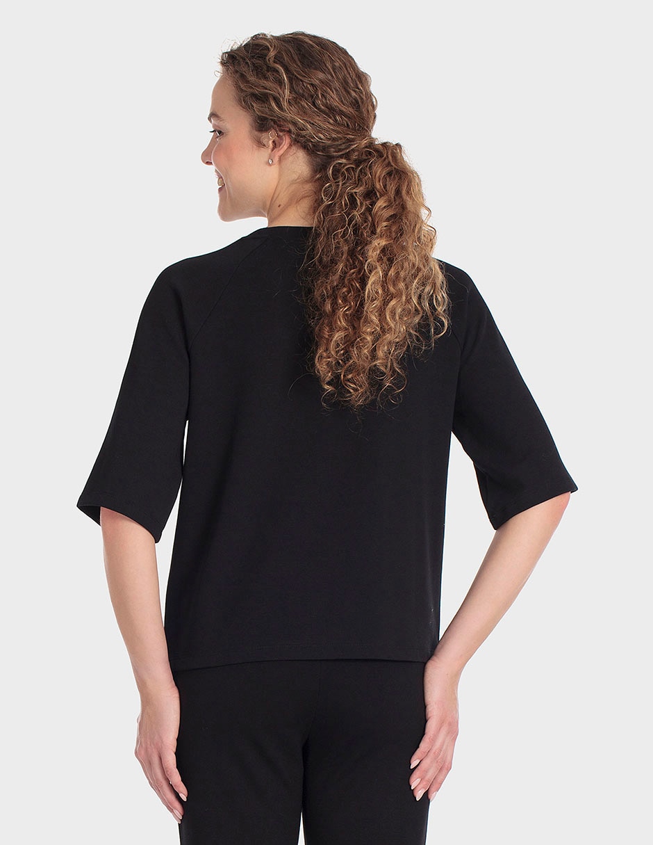 Playera manga 3/4 cuello redondo para mujer 2