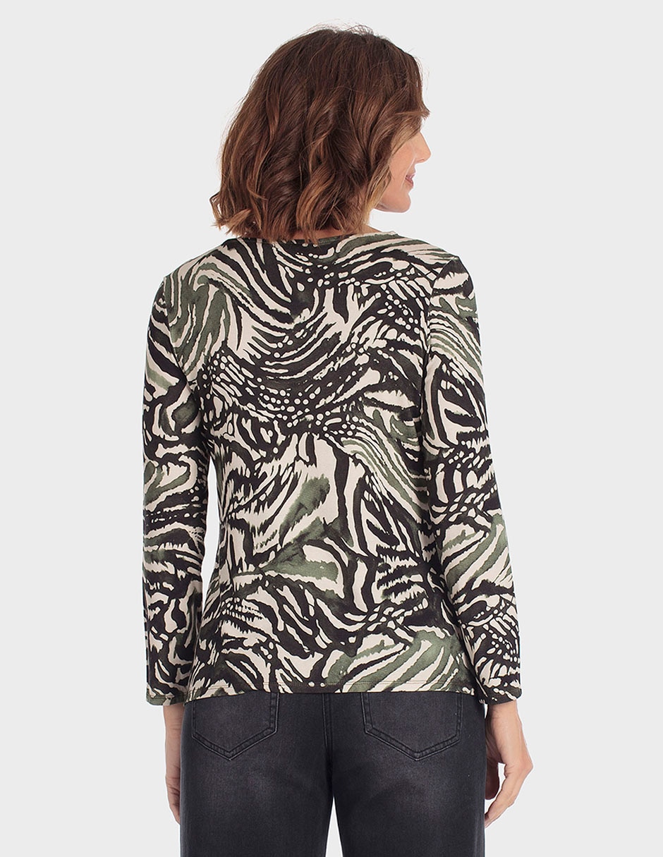 Playera manga larga cuello redondo para mujer 2