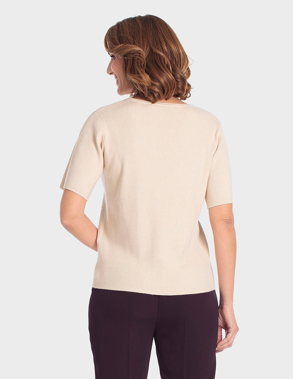Suéter cuello redondo para mujer 2