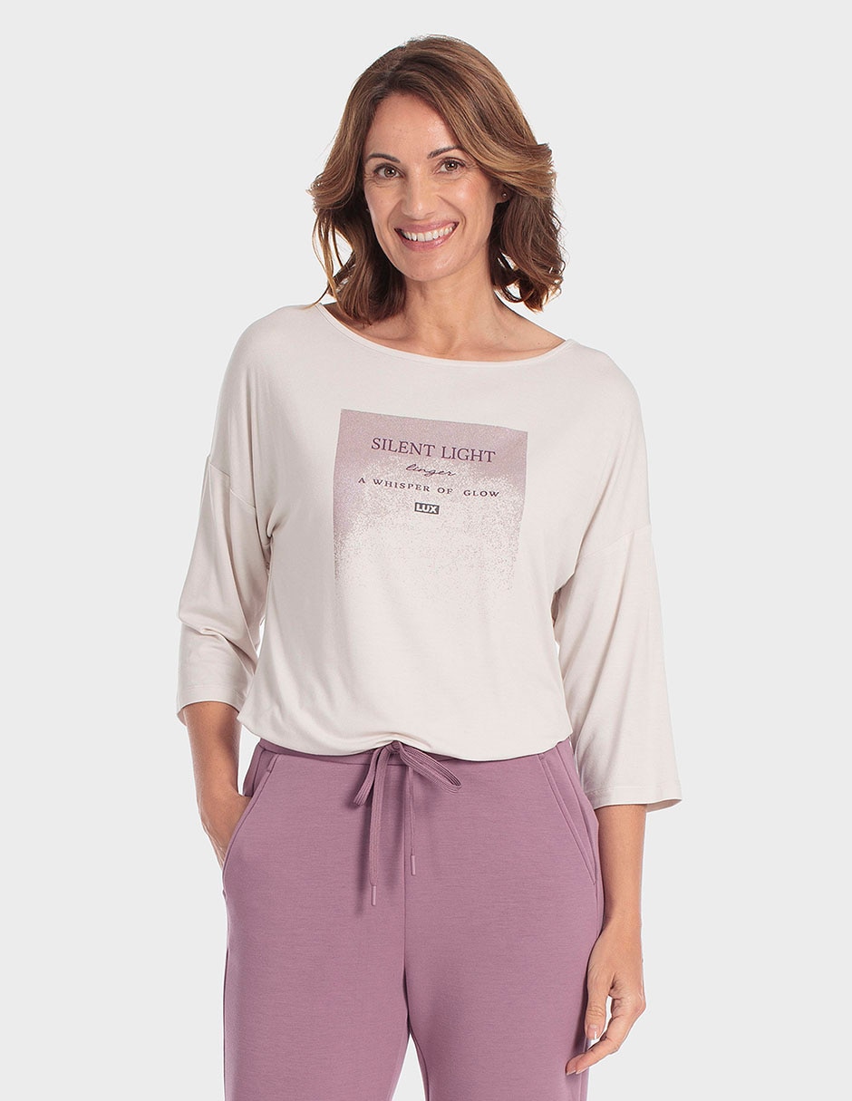 Playera manga larga cuello redondo para mujer Playera manga larga cuello redondo para mujer