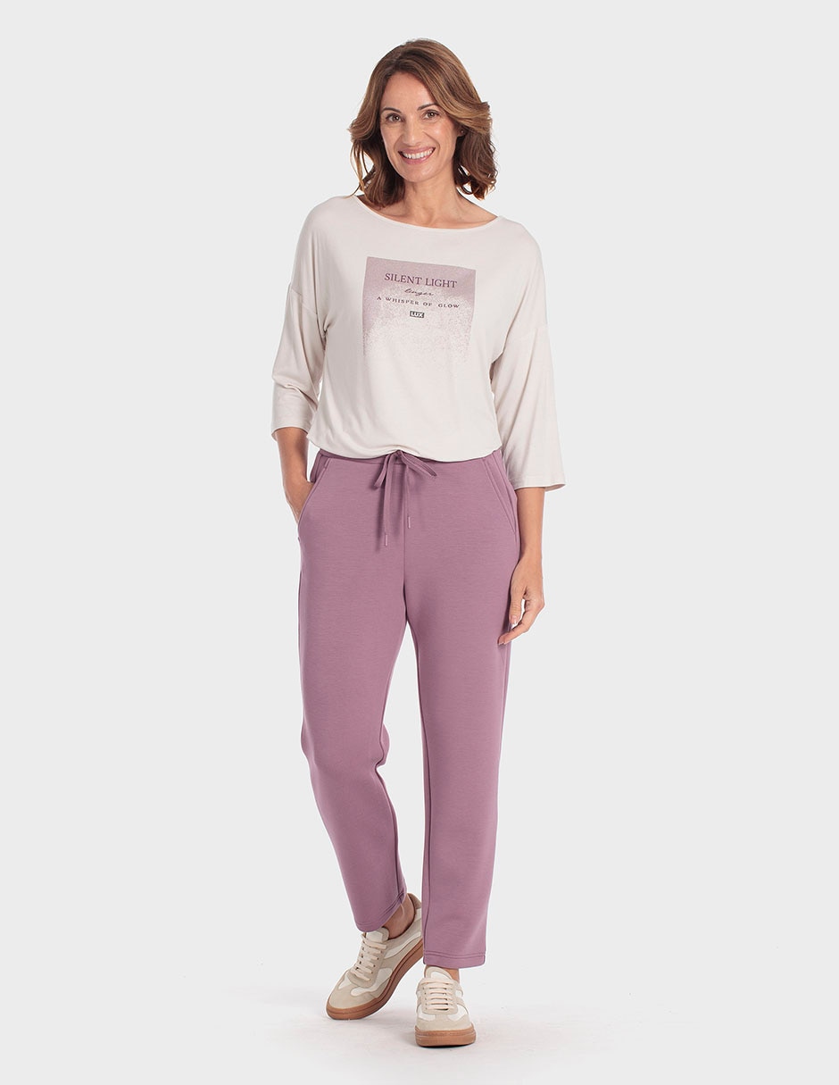 Playera manga larga cuello redondo para mujer 3
