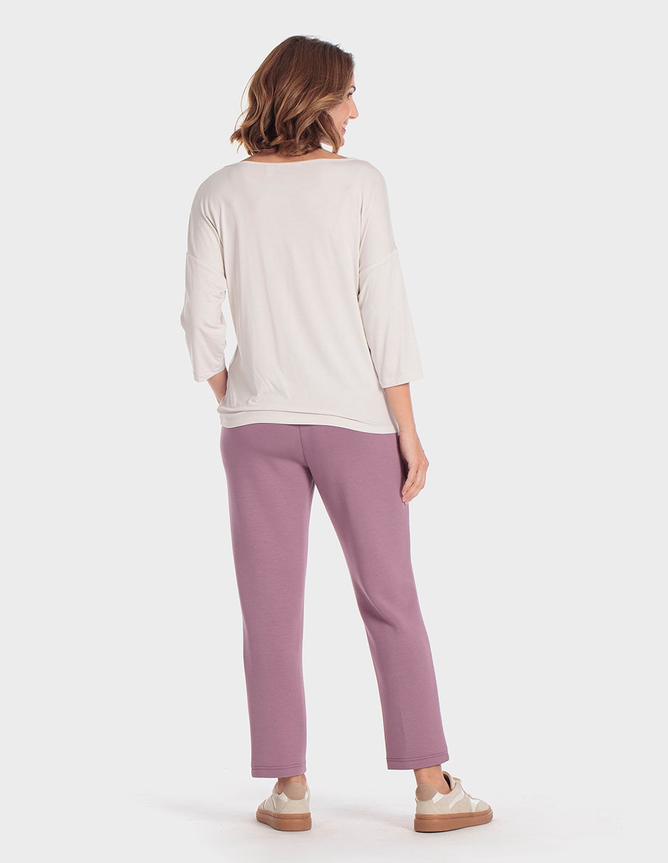 Playera manga larga cuello redondo para mujer 4