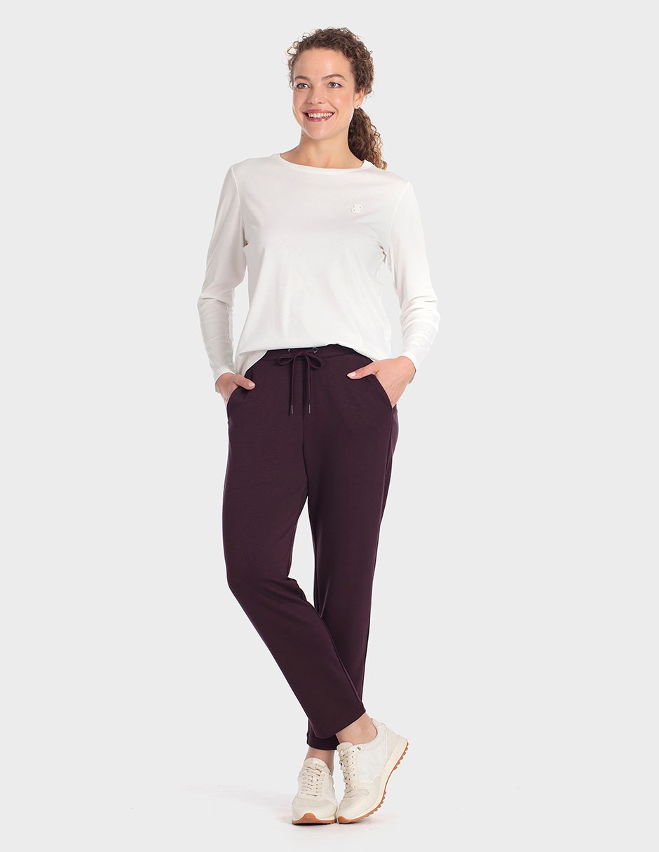 Playera manga larga cuello redondo para mujer 3