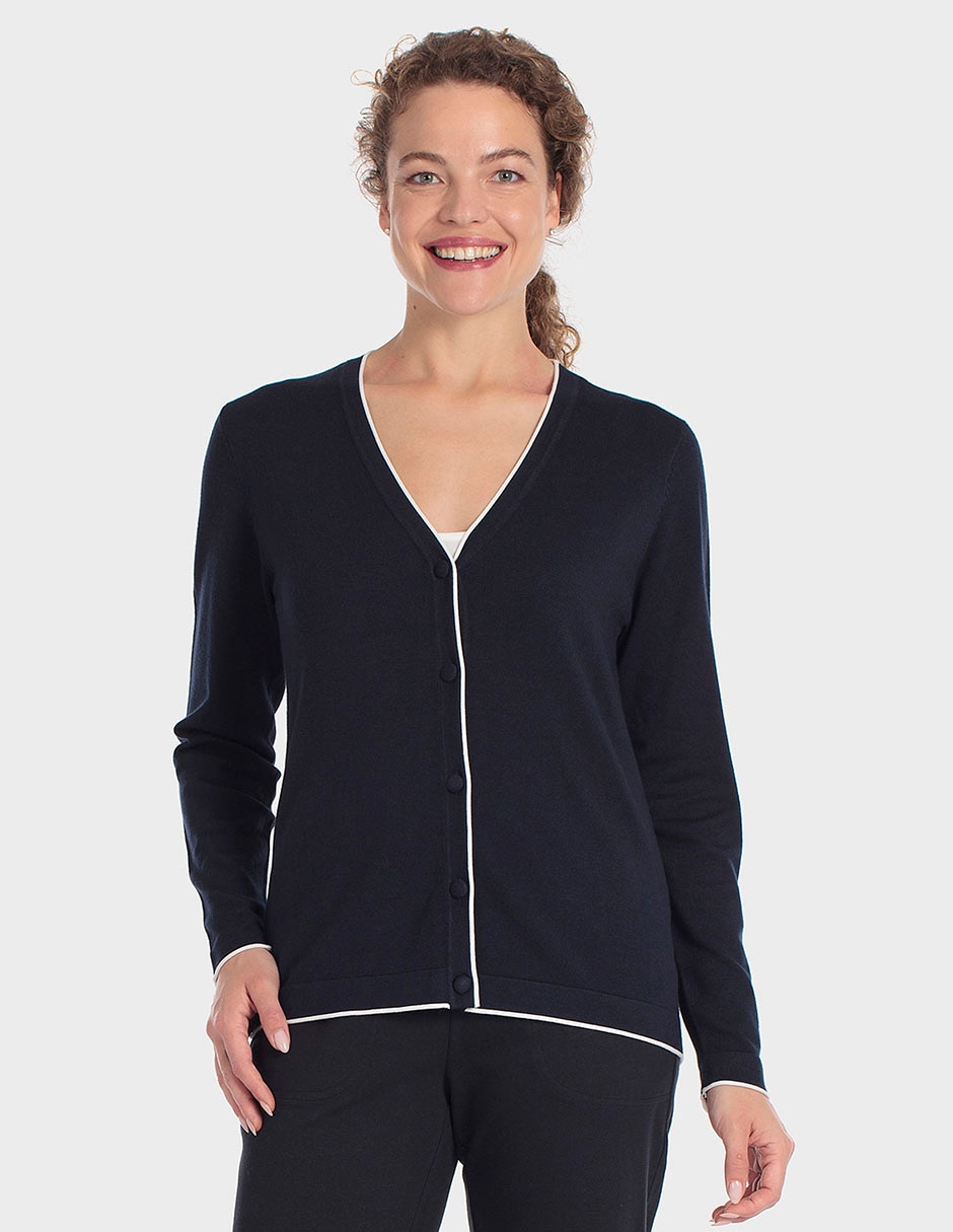 Suéter cuello V para mujer