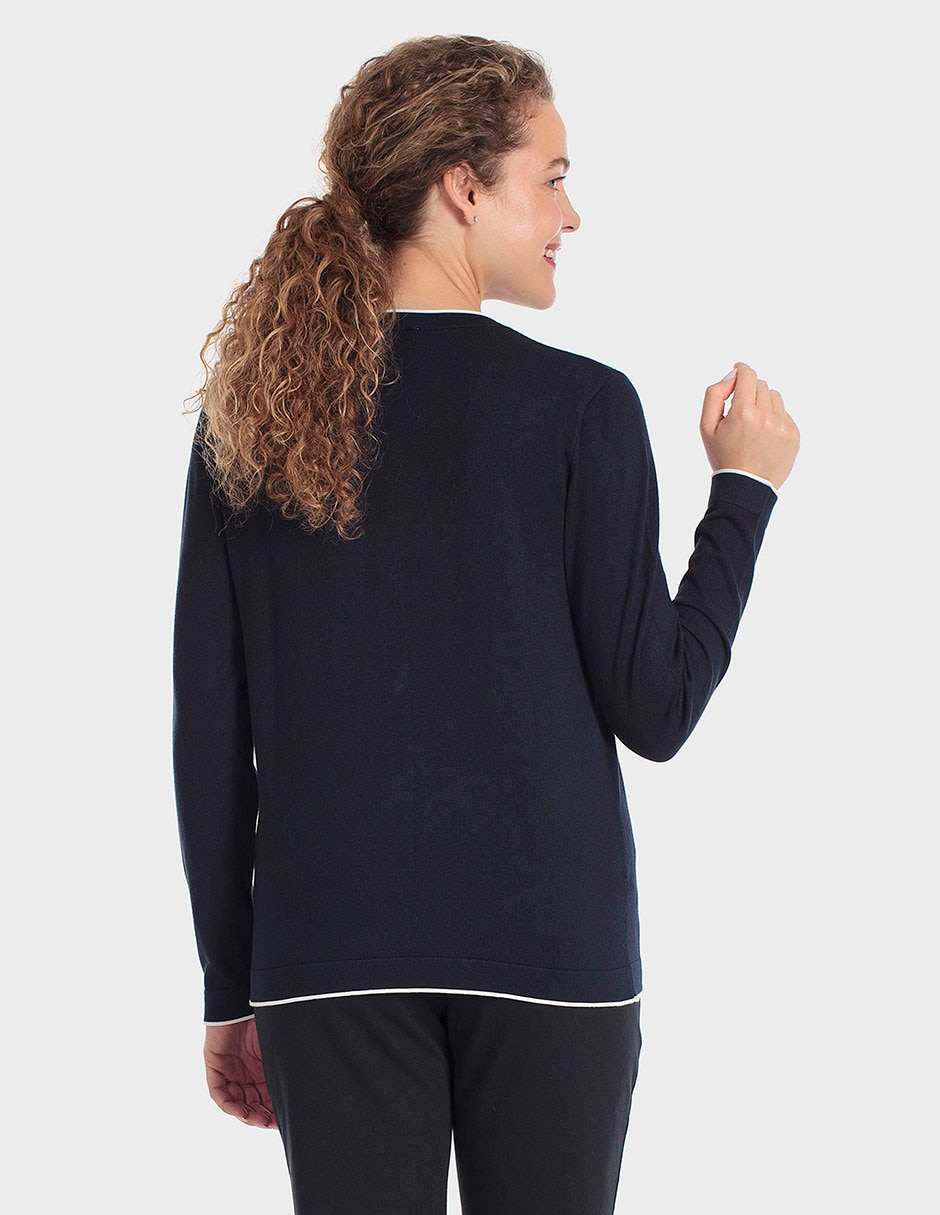 Suéter cuello V para mujer 2