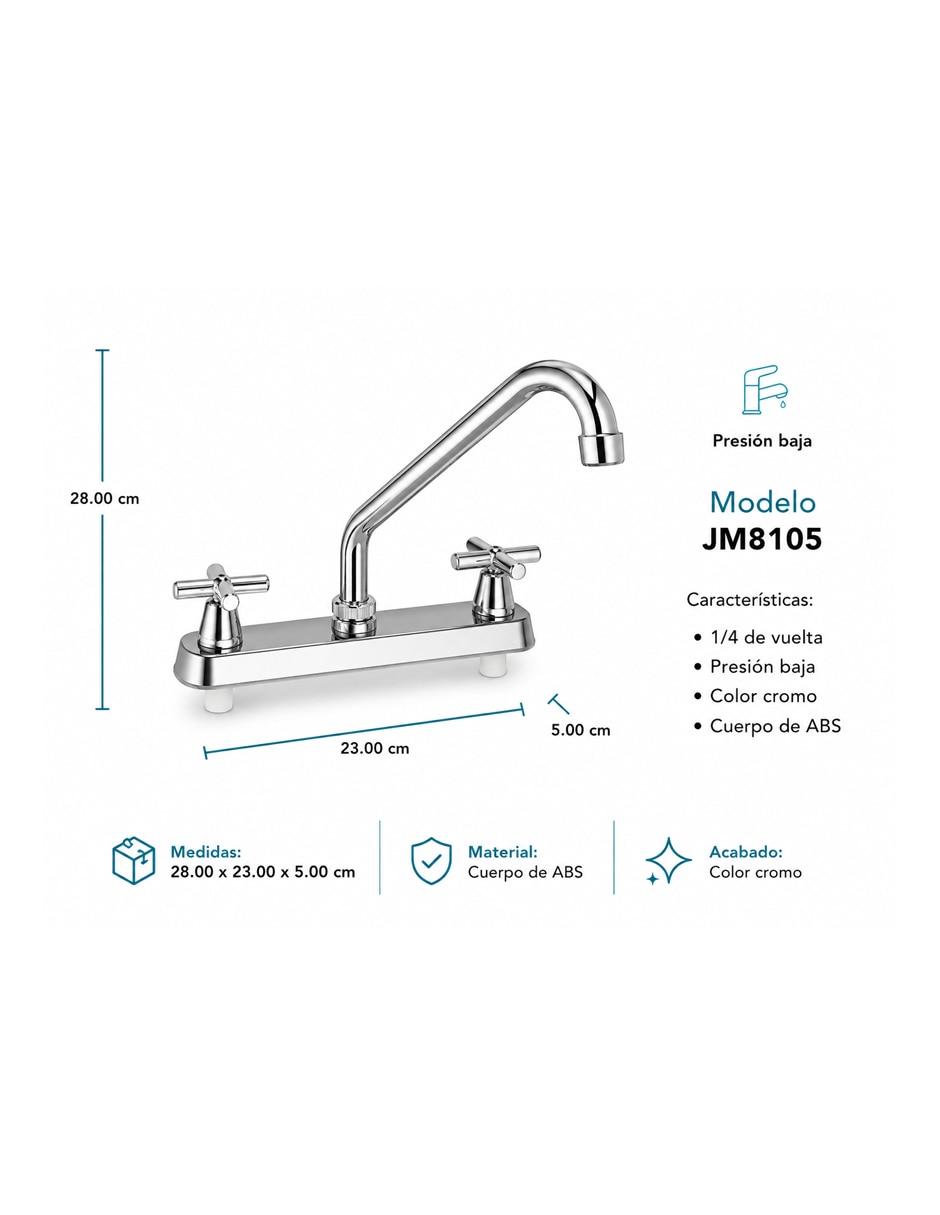 Llave mezcladora para cocina Maxims